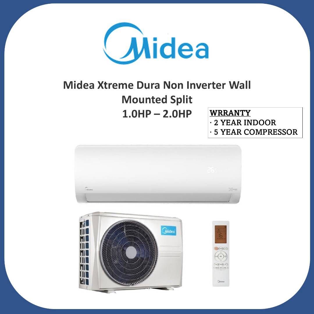 Midea Air Conditioner Non Inverter R32 Gas 1.0hp 1.5hp 2.0hp, TV