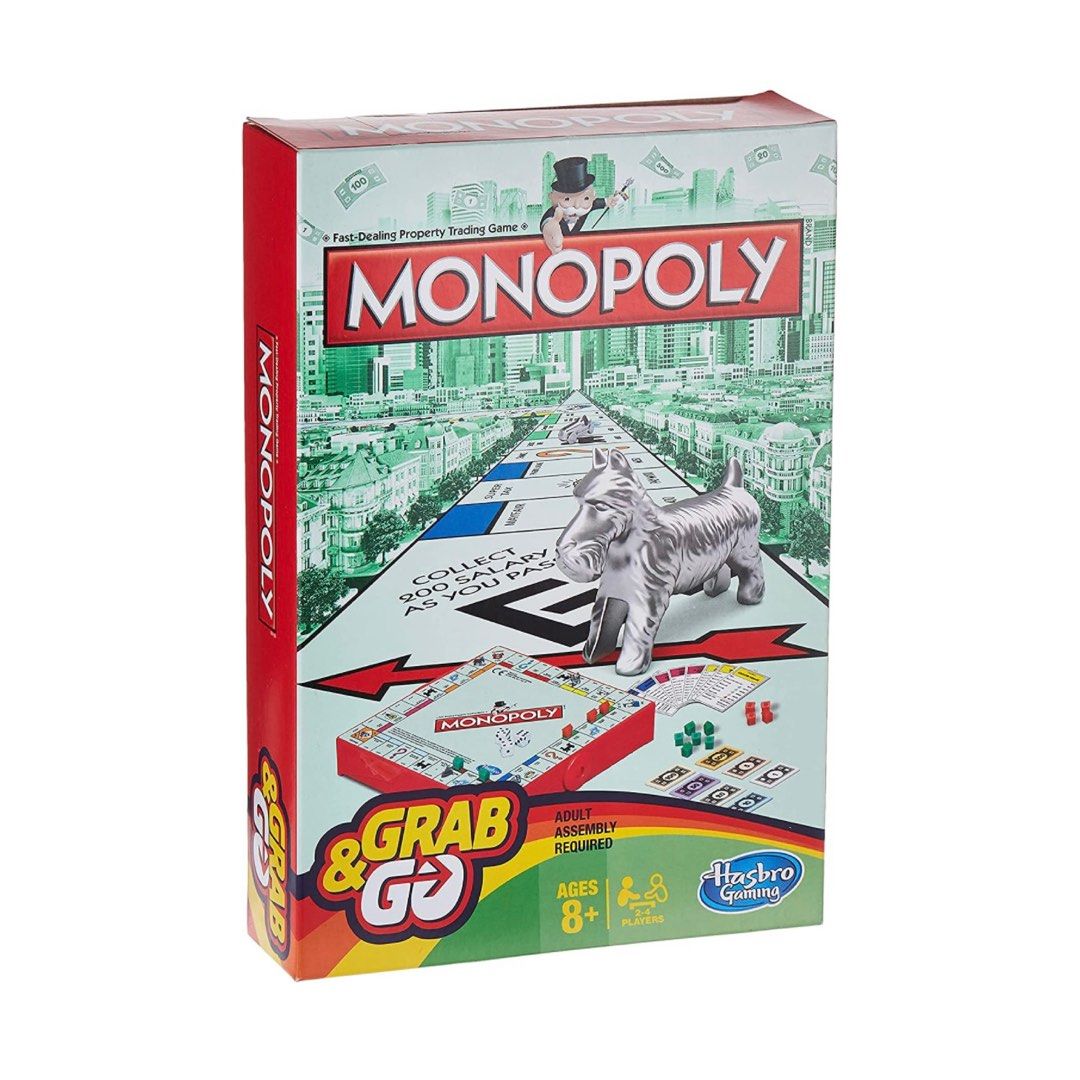 Monopoly Grab and Go Monopoly Travel Set, Hobbies & Toys, Toys & Games