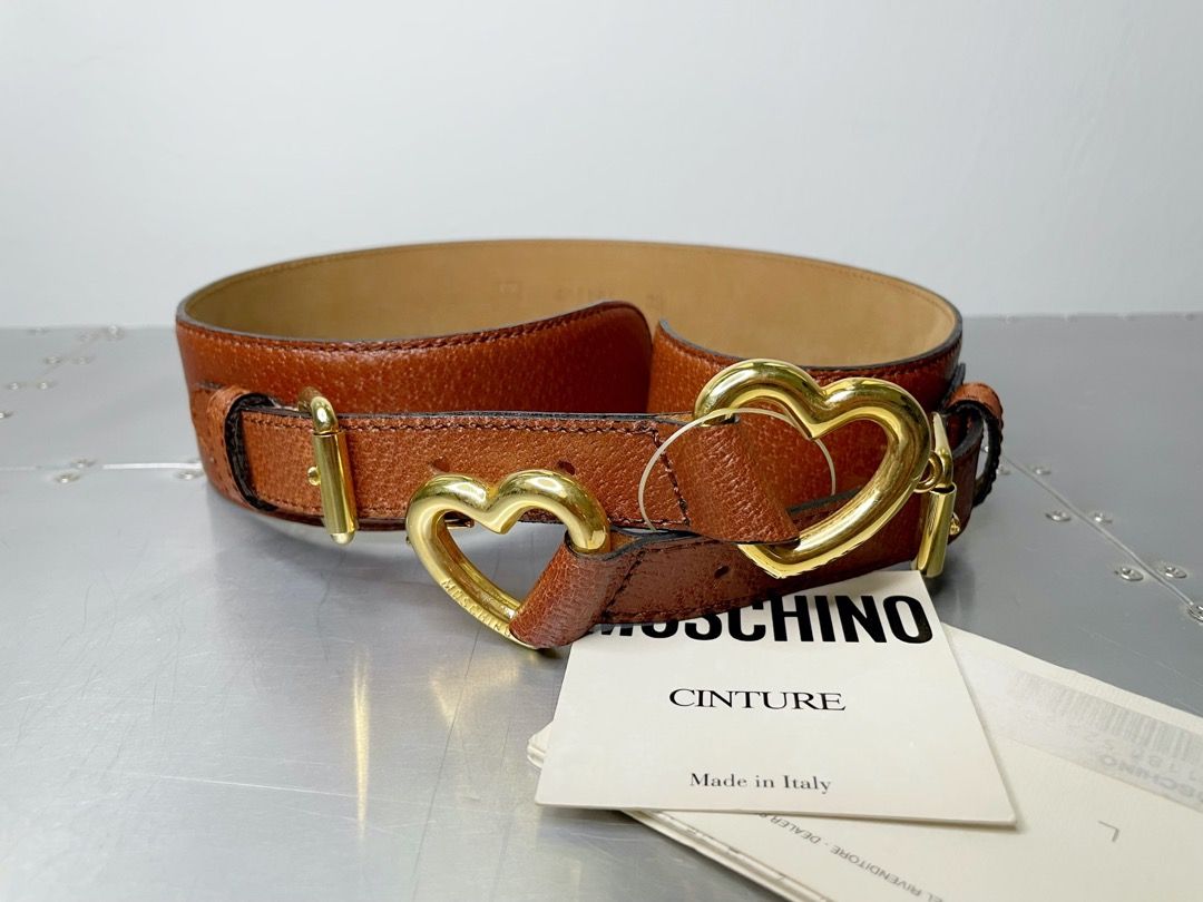 Moschino Double Heart Hook Belt Authentic Vintage Extremely Rare