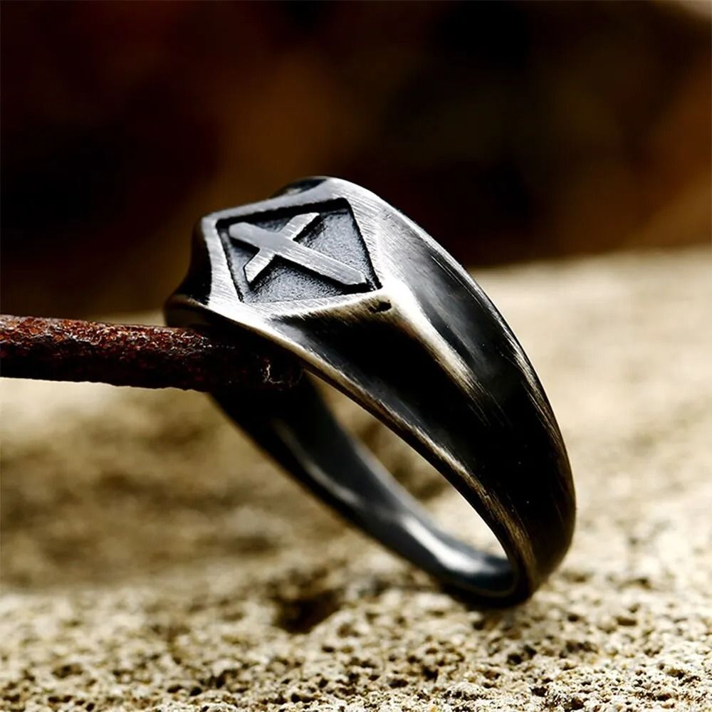 Frosted titanium steel ring store