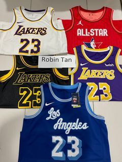 Size 52 LA Lakers LeBron James #23 Nike Wish Logo Stars NBA Swingman Jersey