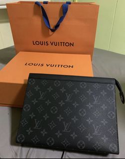 Authenticated Used LOUIS VUITTON Louis Vuitton Monogram Eclipse Pochette  Voyage MM M80914 Clutch Bag Second 