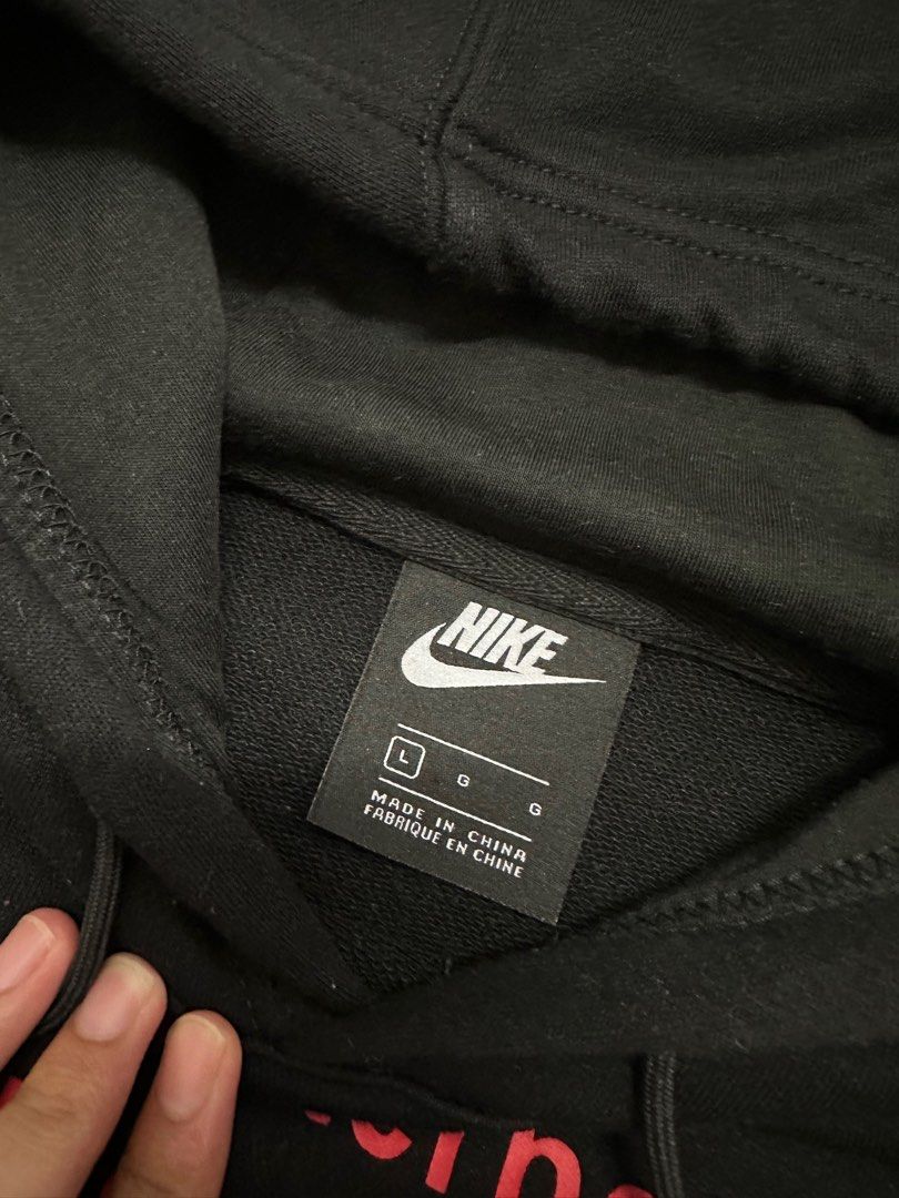 Nike swoosh hoodie top black