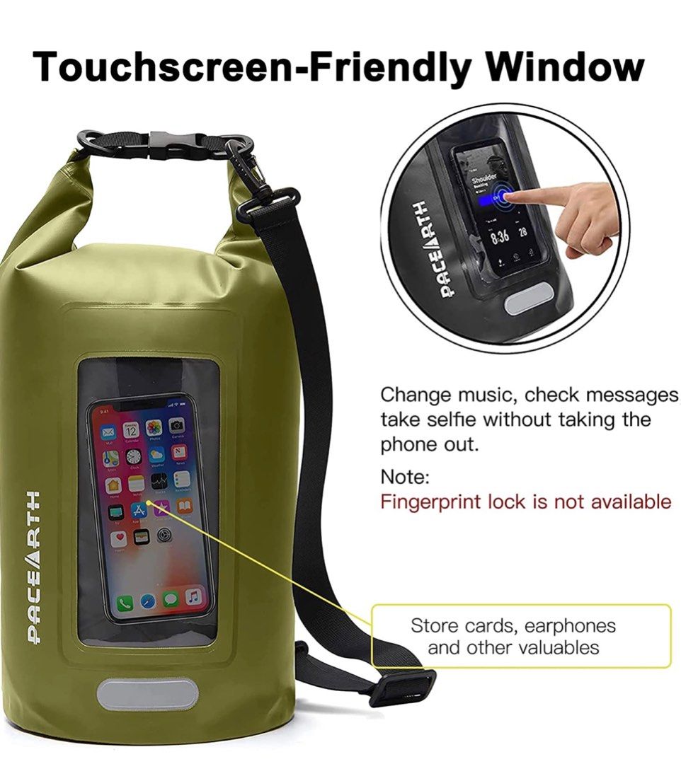 Floating Dry Bags Waterproof with Inner Transparent Phone Bag, 10L