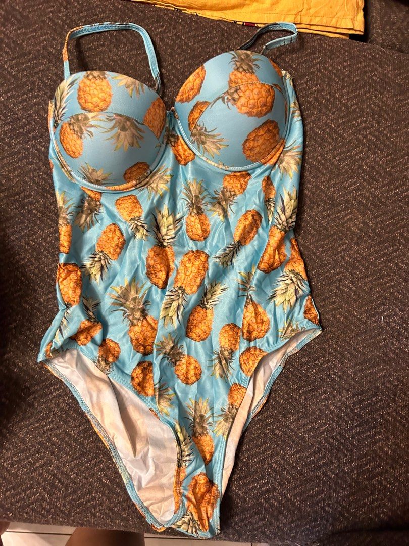 Pink Pineapple Print One Piece Swimsuite