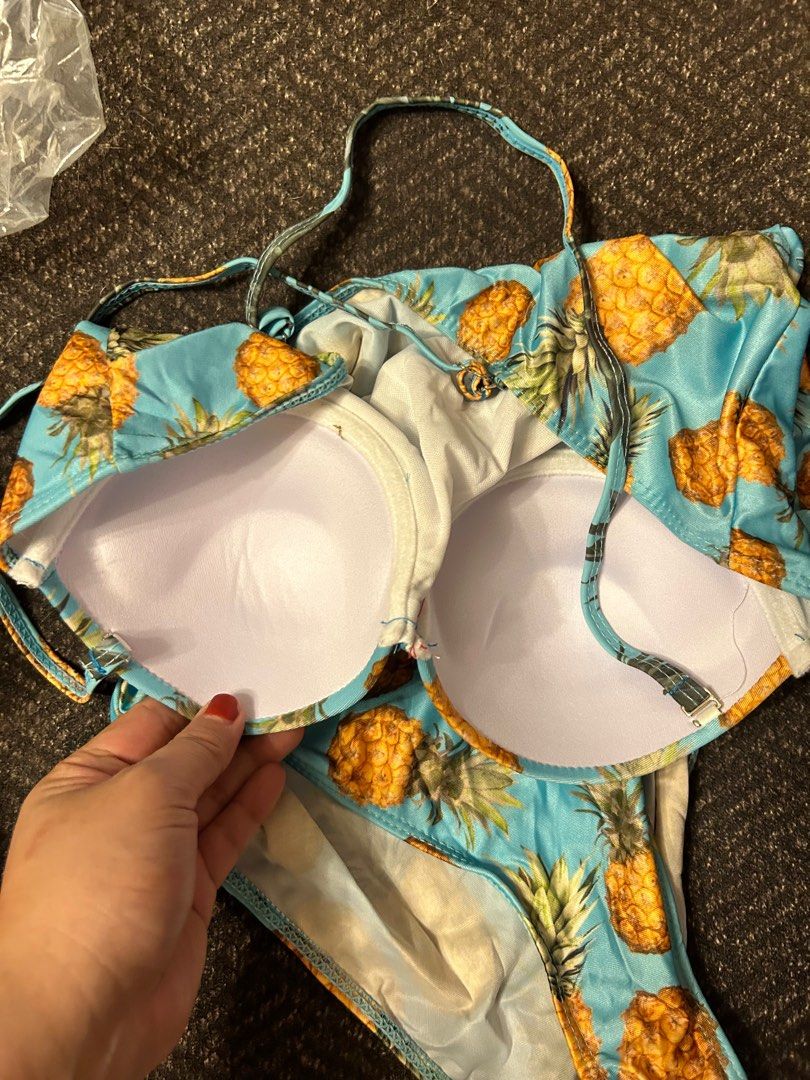Neon Mix Fruit Pineapple Hawaiian Print One Piece Swimsuite