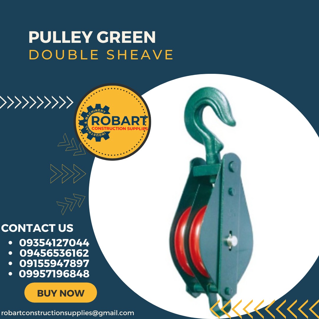 PULLEY GREEN DOUBLE SHEAVE, Commercial & Industrial, Construction Tools & Equipment on Carousell