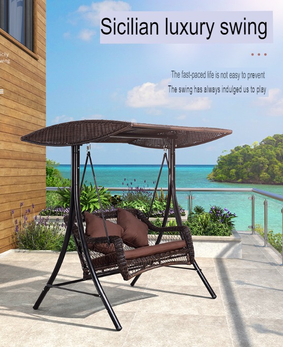 Purple leaf outdoor swing hanging chair double courtyard balcony swing ...