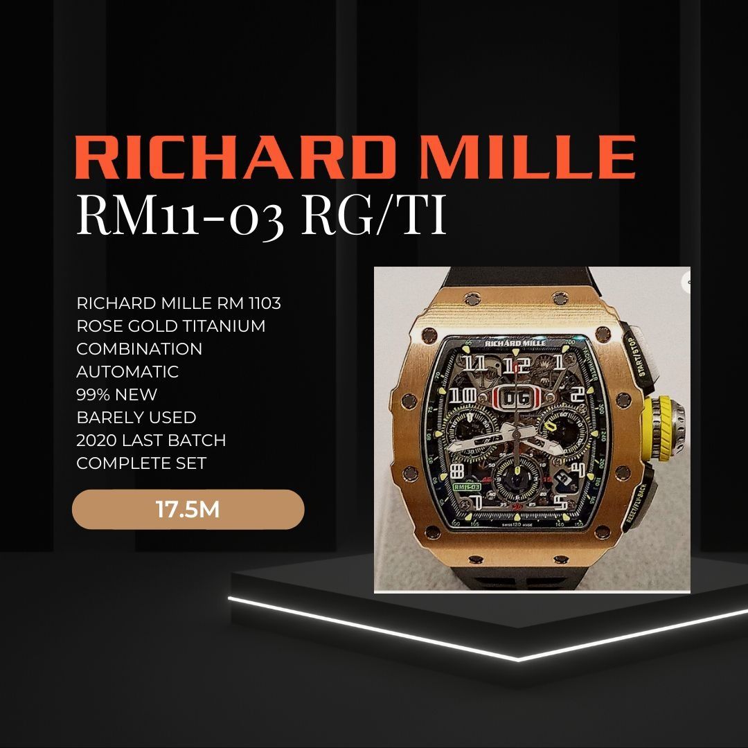 RICHARD MILL RM1103 ROSEGOLD TITANIUM, Luxury, Watches on Carousell