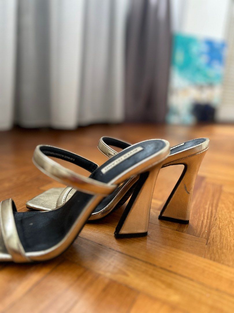 River Island Slip On Heels Gold Women s Fashion Footwear