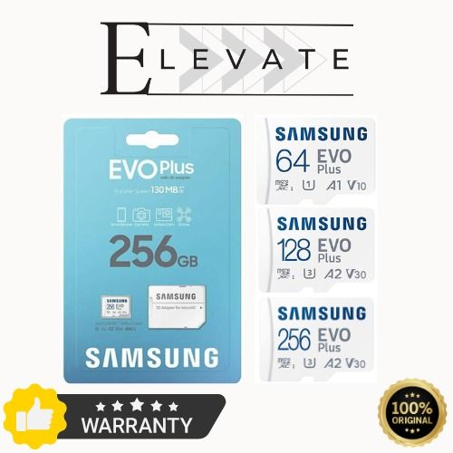 Samsung Evo Plus MicroSD Card 64GB 128GB 256GB 512GB 10 Year Samsung Warranty for Switch Action Camera Steam Deck
