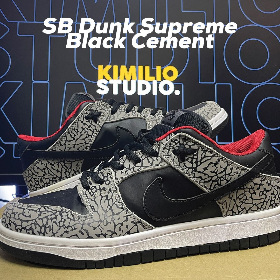 Nike sb supreme black cement hot sale