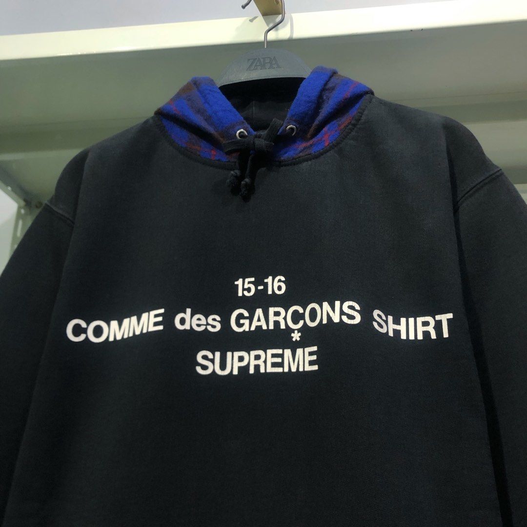 Supreme x Comme Des Garcons CDG 15 16 Plaid Hoodie F W 2015 100