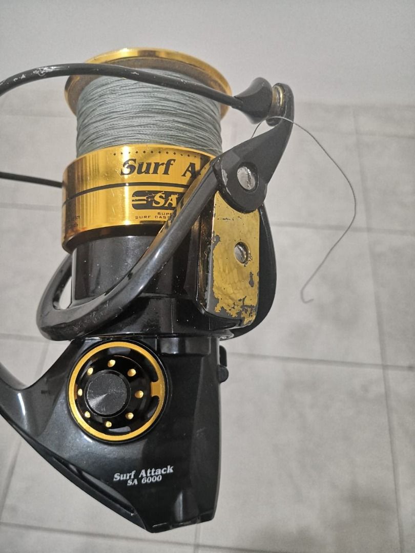 Surfcast Rod with surf cast Reel, Sports Equipment, Fishing on