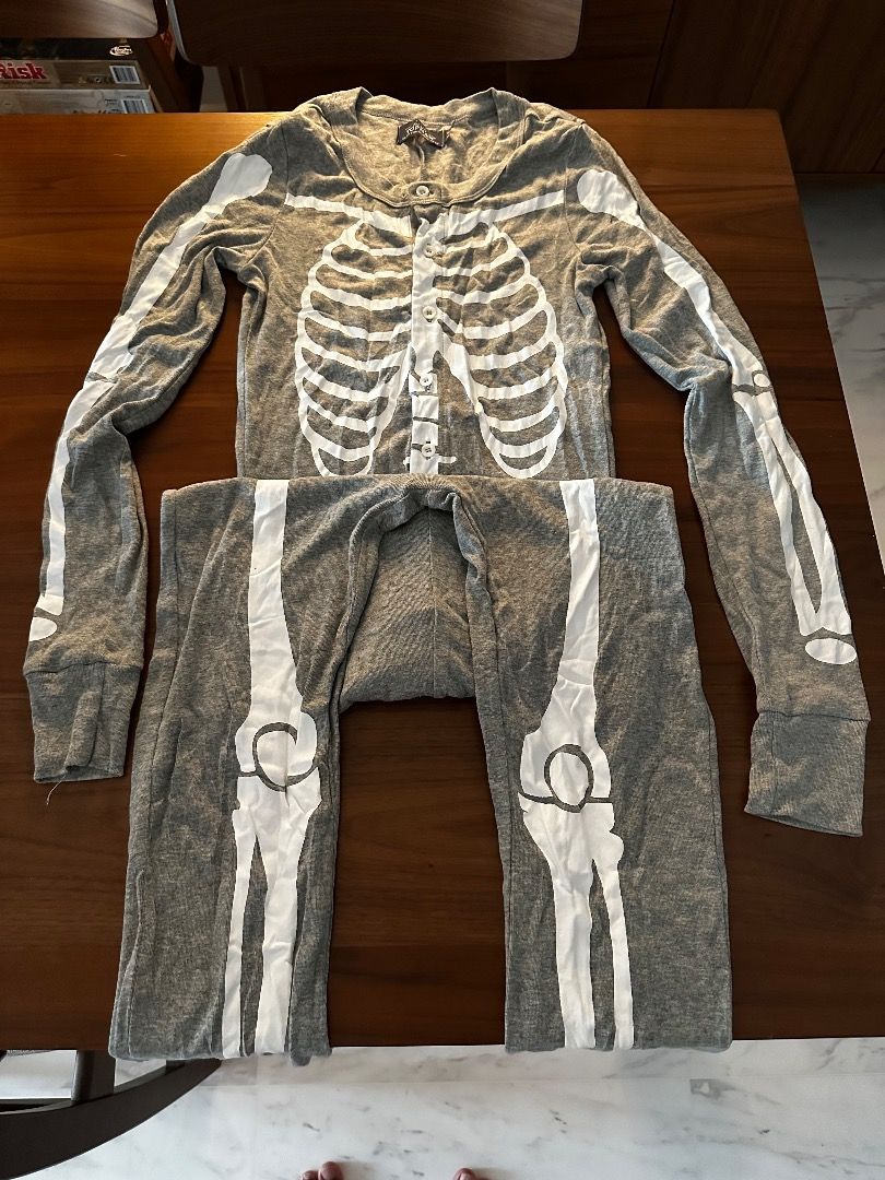 Topman Skeleton Onesie Light Grey XS Men s Fashion Tops
