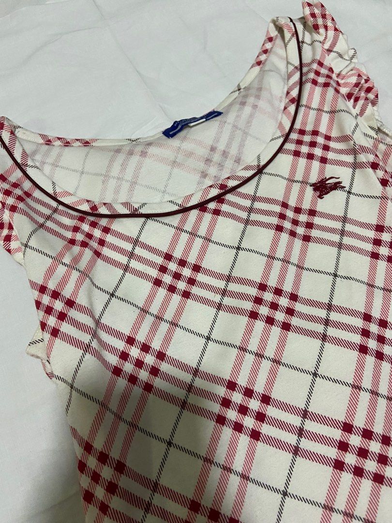 vintage pink burberry blue label top