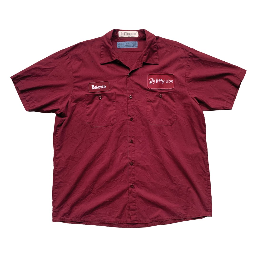 Vintage Cintas Work Polo Tee Shirt Jiffy Lube, Men's Fashion, Tops