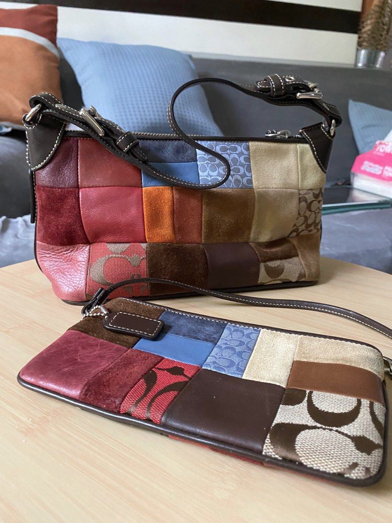 Vintage Coach Y2K Multicolor Patchwork Mini Shoulder Bag Coach