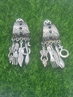 Vintage Quirky Faux Silver Clip Ons
