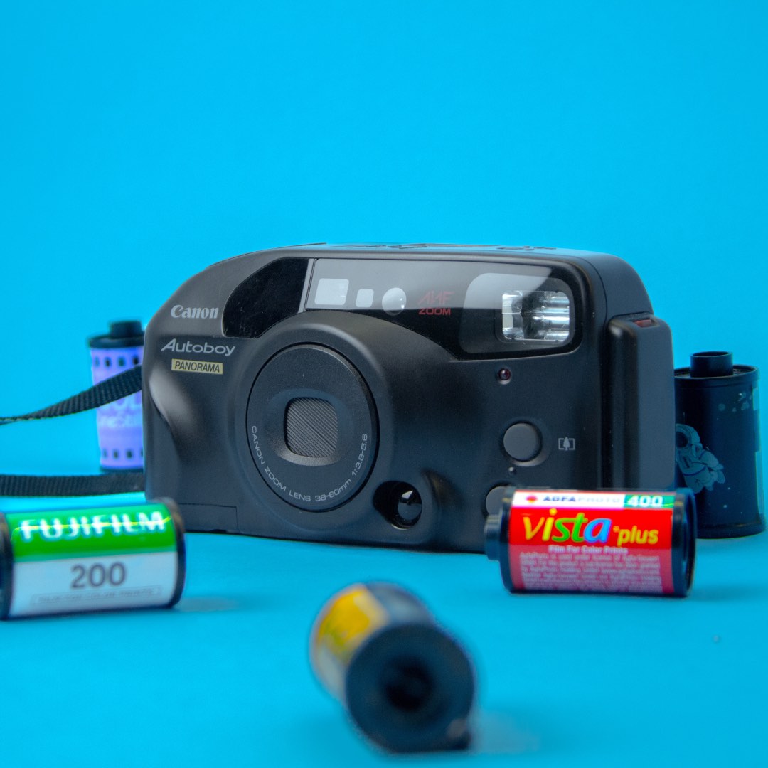 [V-N MINT] Canon autoboy zoom caption 35mm film camera point and shoot ...