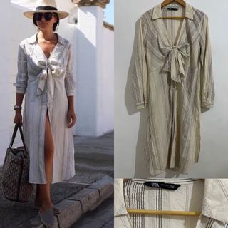 Zara Midi Stripee Dress Small