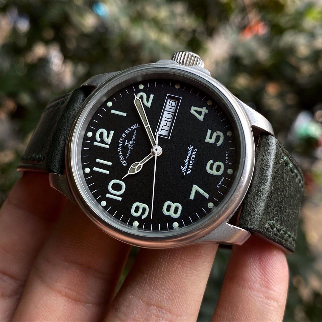 Zeno Watch Basel Basic Pilot Ref. 12836 Automatic 37mm, Fesyen Pria ...