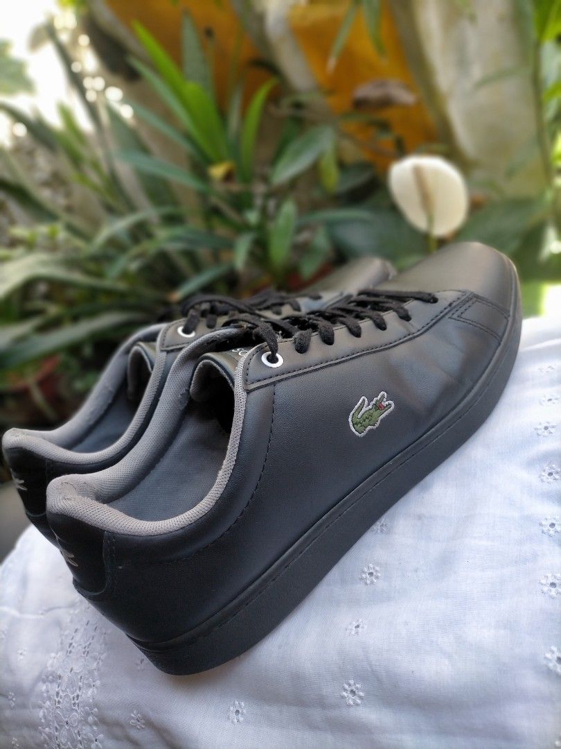 10 MEN Lacoste All Black Leather Men s Fashion Footwear