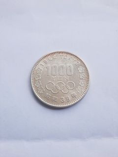 1964 Japan 1000 Yen Tokyo Olympics silver coin