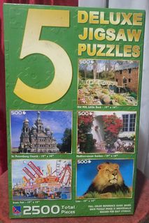 5 DELUXE JIGSAW PUZZLES 2500 TOTAL PIECES