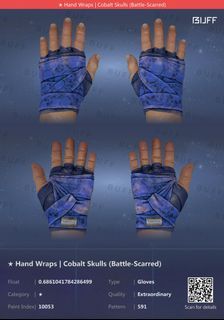 97% BUFF Price Csgo Hand Wraps Cobalt Skulls BS