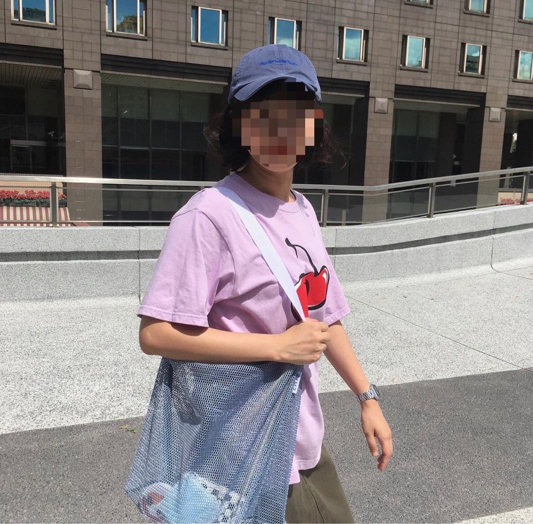 二手9成新-韓國EMIS 漁網包(BLUE), 她的時尚, 包包與錢包, 沙灘袋在