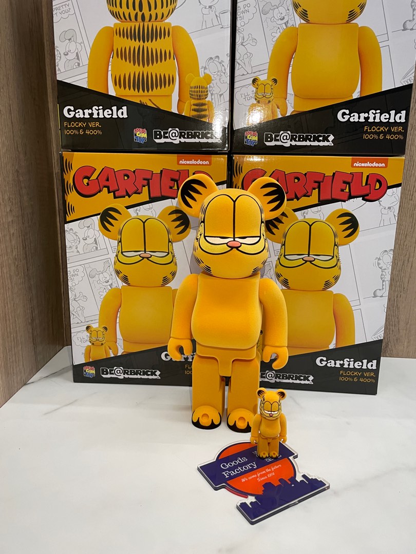 日版bearbrick garfield flocky 100% & 400%, 興趣及遊戲, 玩具& 遊戲類