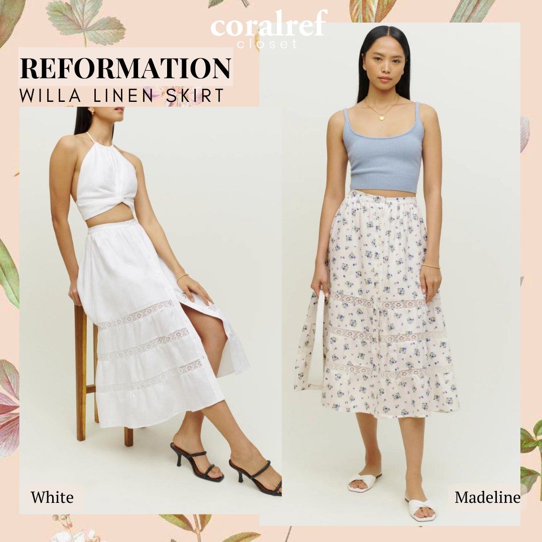 Florence linen deals skirt reformation