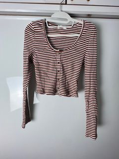 🇦🇺 terracotta striped crop knit