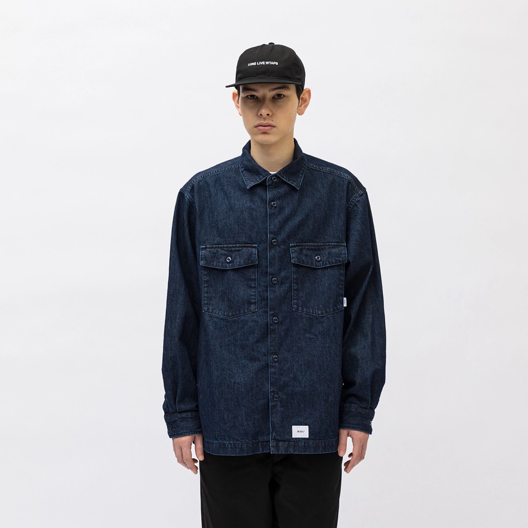 省スペース 洗える おしゃれ WTAPS CBW / LS / COTTON. DENIM INDIGO M