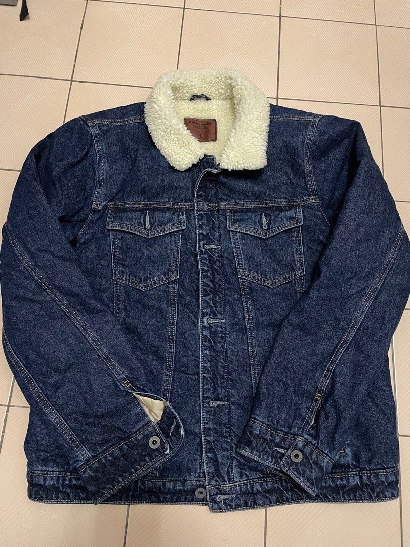 Abercrombie sherpa denim jacket discount