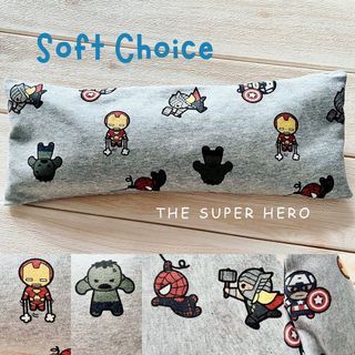 Anti-Bacterial Treated Natural Organic Baby Bean Sprout Husk Pillow 15x40cm ( Premium Quality! Made in Singapore ) avengers