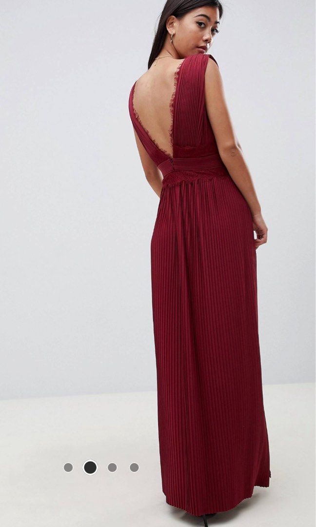 ASOS petite premium lace insert pleated maxi dress, Women's Fashion, Dresses  & Sets, Dresses on Carousell