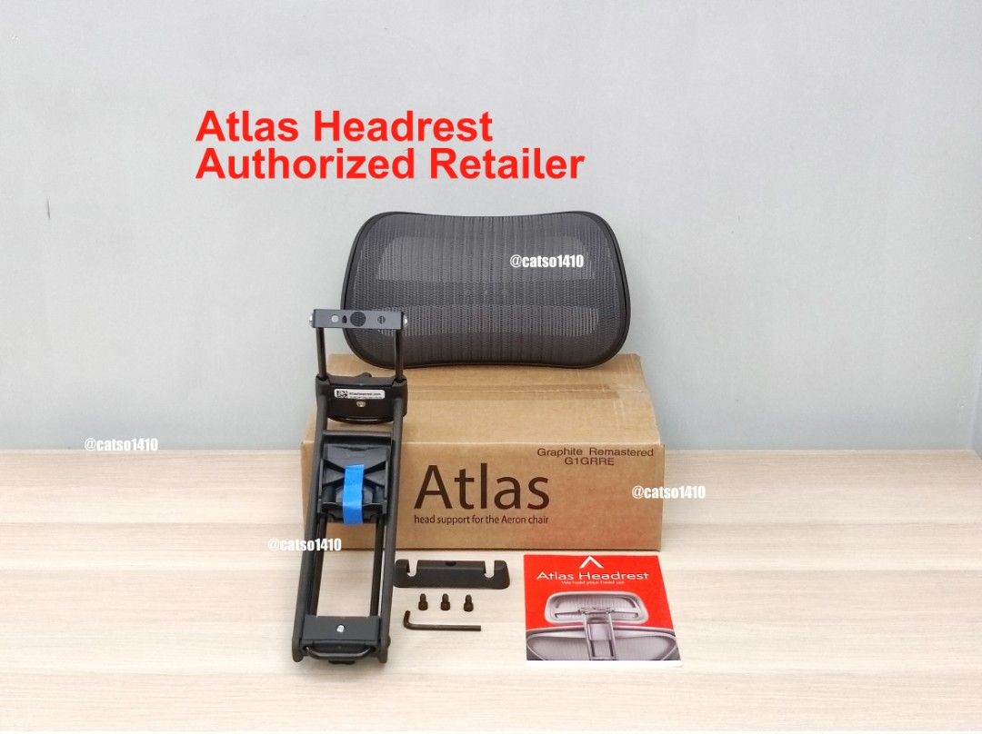 Atlas Headrests for Herman Miller Aeron Graphite, 傢俬＆家居, 傢俬, 椅子 Carousell