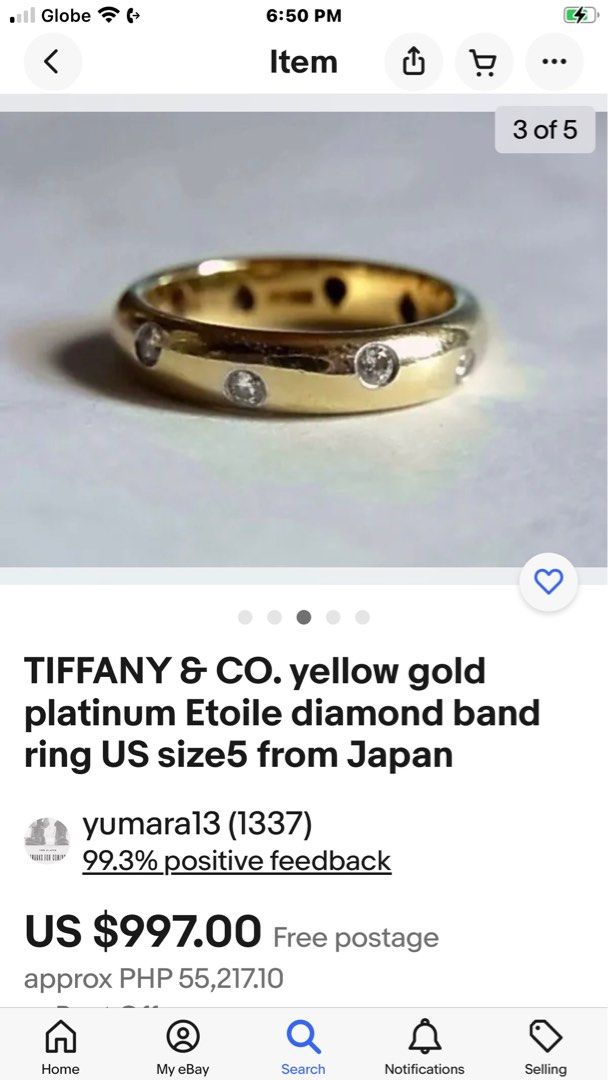Auth Tiffany and Co etoile band ring Women s Fashion Jewelry