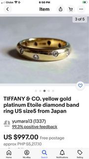 Auth Tiffany and Co etoile band ring
