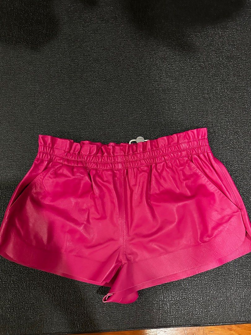 Authentic Red Valentino Fuchsia Pink Leather Shorts