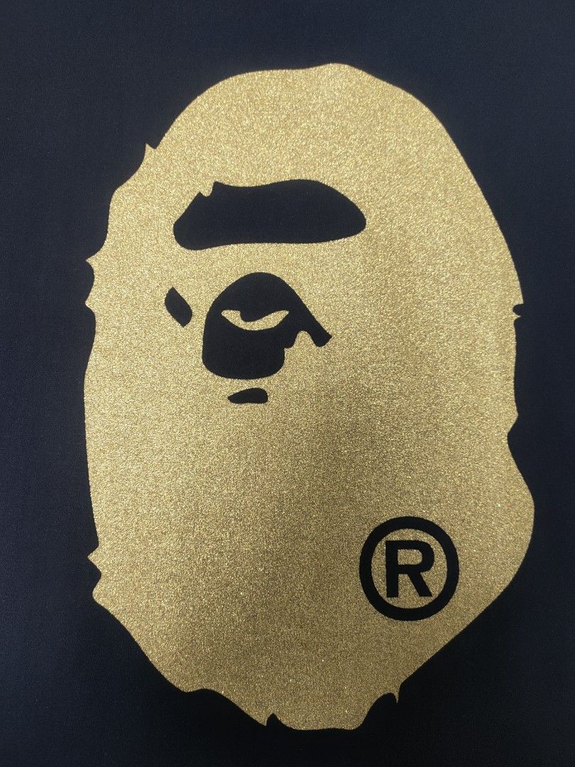 Bape Glitter Bighead Gold Tee