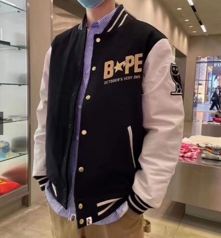 BAPE X OVO VARSITY JACKET, Men's Fashion, Coats, Jackets and Outerwear