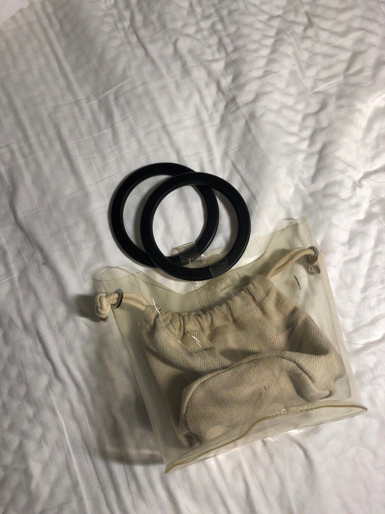 Bershka clear bag with inner pouch