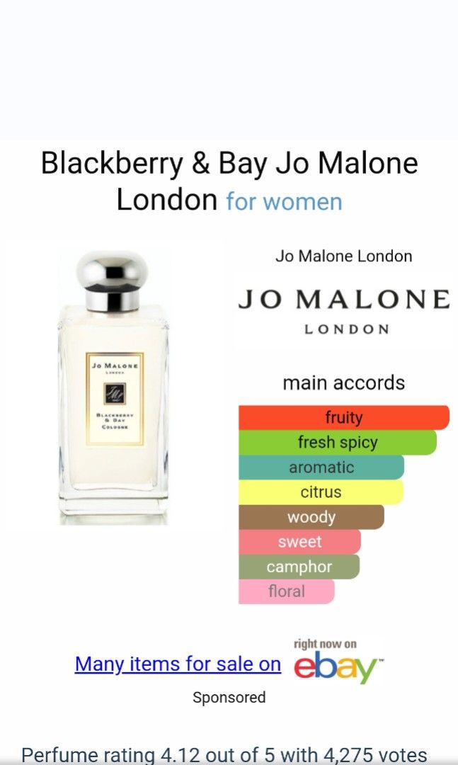 Blackberry Bay For Women 100ml by JO MALONE LONDON Original Tester Eropa  (NEW NON BOX)