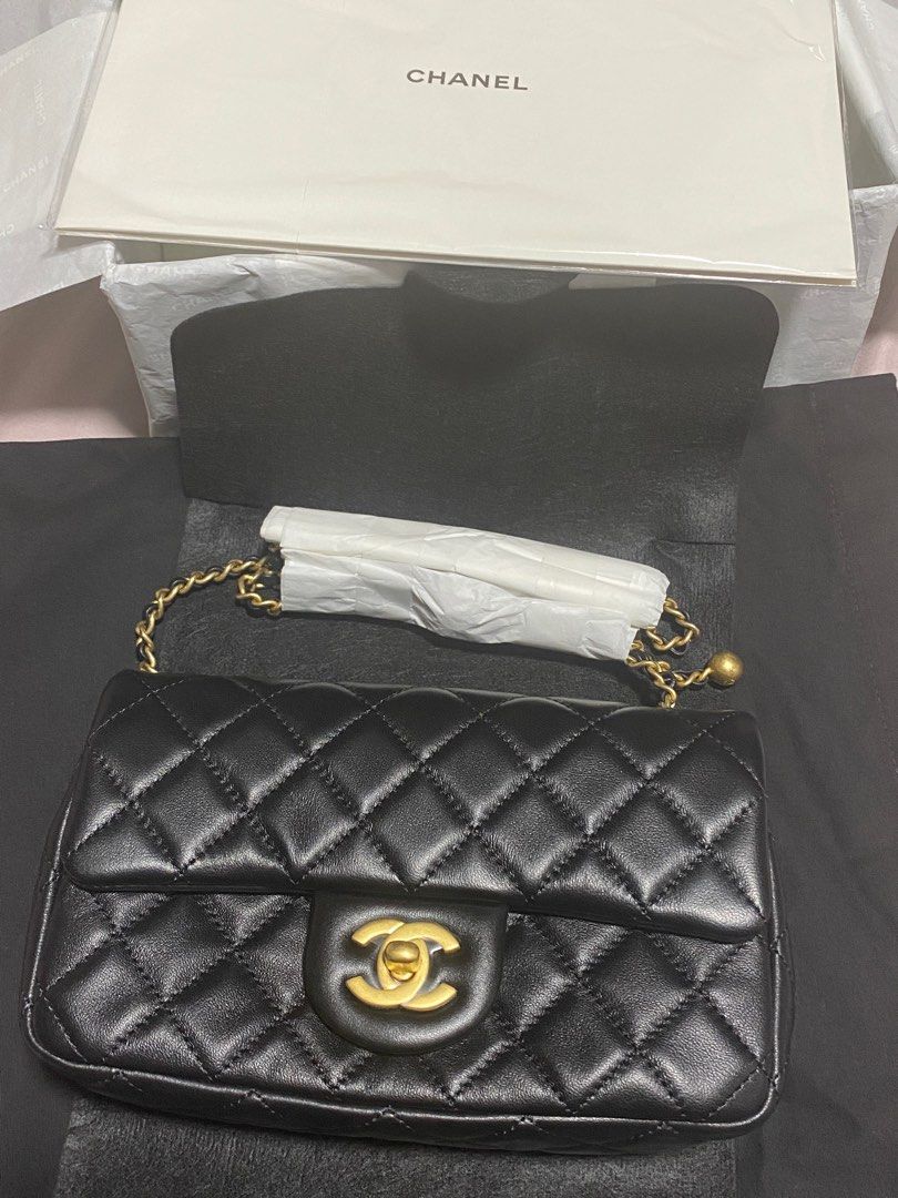 BN Chanel Pearl Crush mini rectangle flap, Luxury, Bags & Wallets on  Carousell