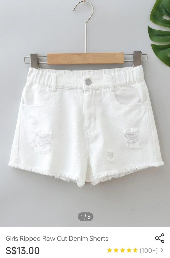 Girls white outlet jean shorts