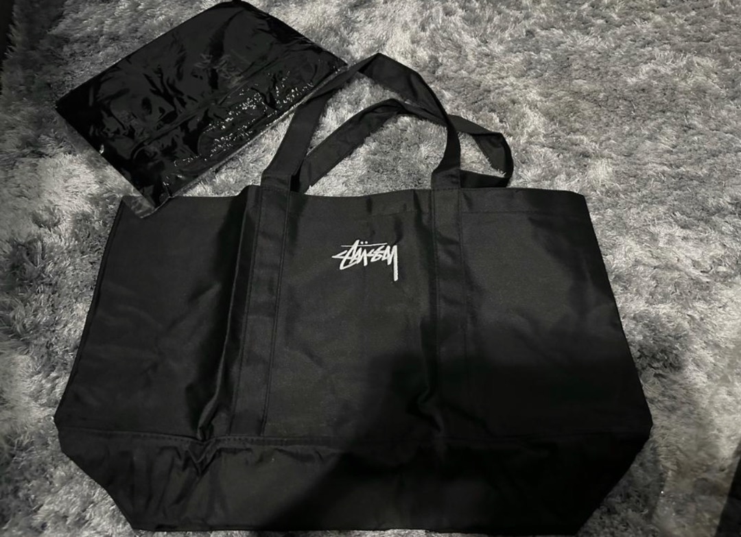 BNIP EMOOK Japanese Magazine Stussy Black Unisex Tote Bag Laptop Bag