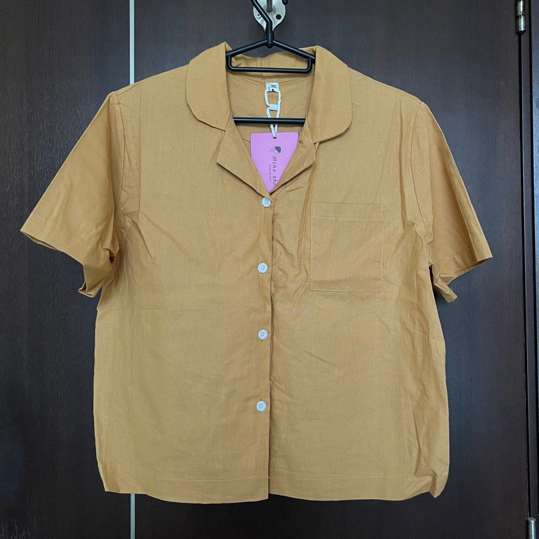 mustard button up